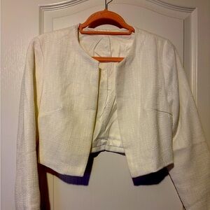 White Crop Jacket Sz S